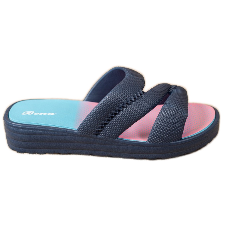 Bona Bequeme marineblaue Hausschuhe navy blau