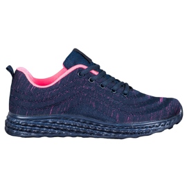 Bona Leichte Textilschuhe navy blau rosa