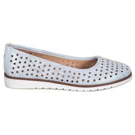 Kylie Durchbrochene Ballerinas mit Glitzer blau grau