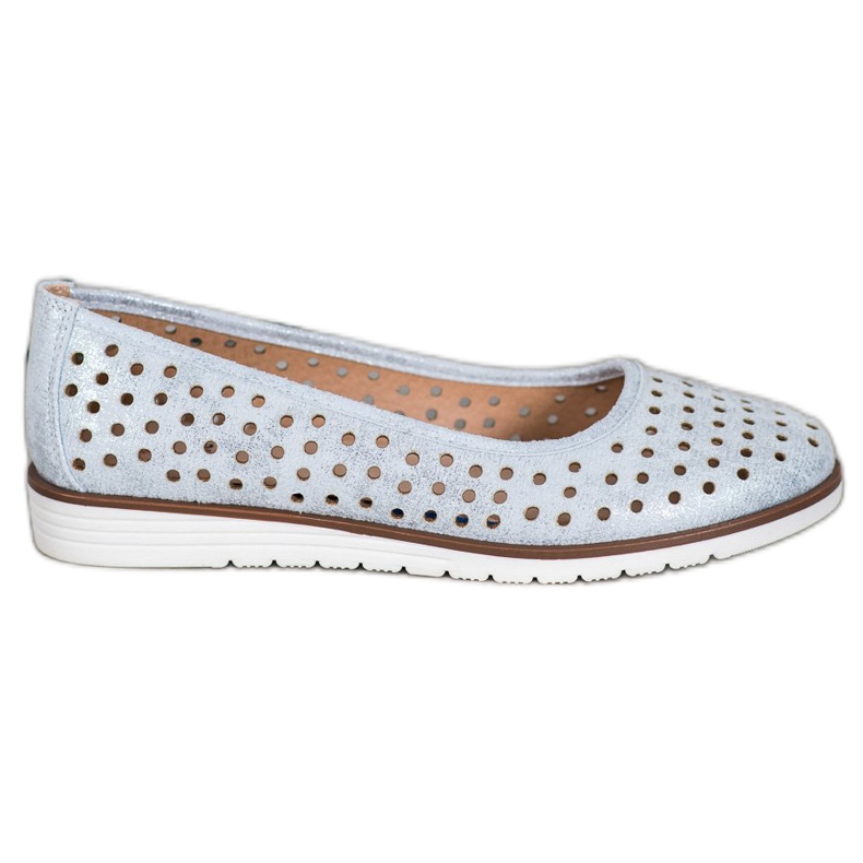 Kylie Durchbrochene Ballerinas mit Glitzer blau grau