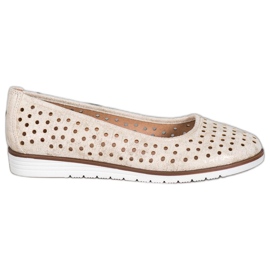 Kylie Durchbrochene Ballerinas mit Glitzer beige golden