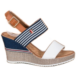 Goodin Keilsandalen weiß blau