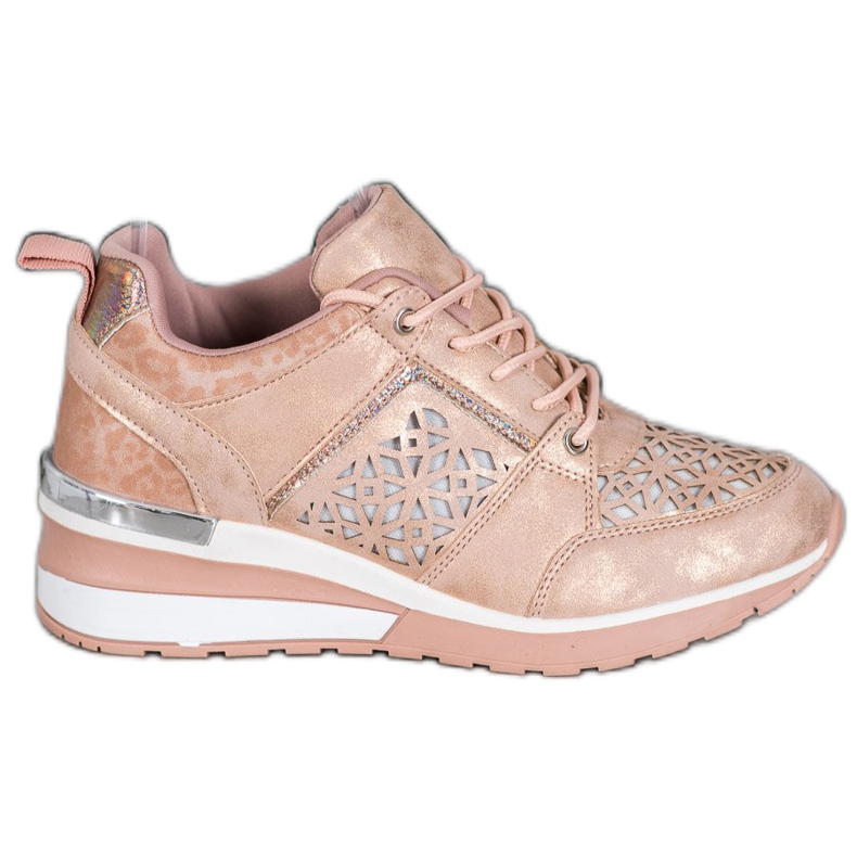 Kylie Sneakers mit durchbrochenem Muster braun rosa