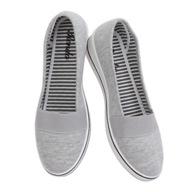 Graue Ballerinas auf Keilabsatz S81B001 Grau