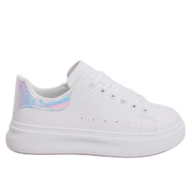 Weiße holografische Damen-Sneaker A88-63 Silber