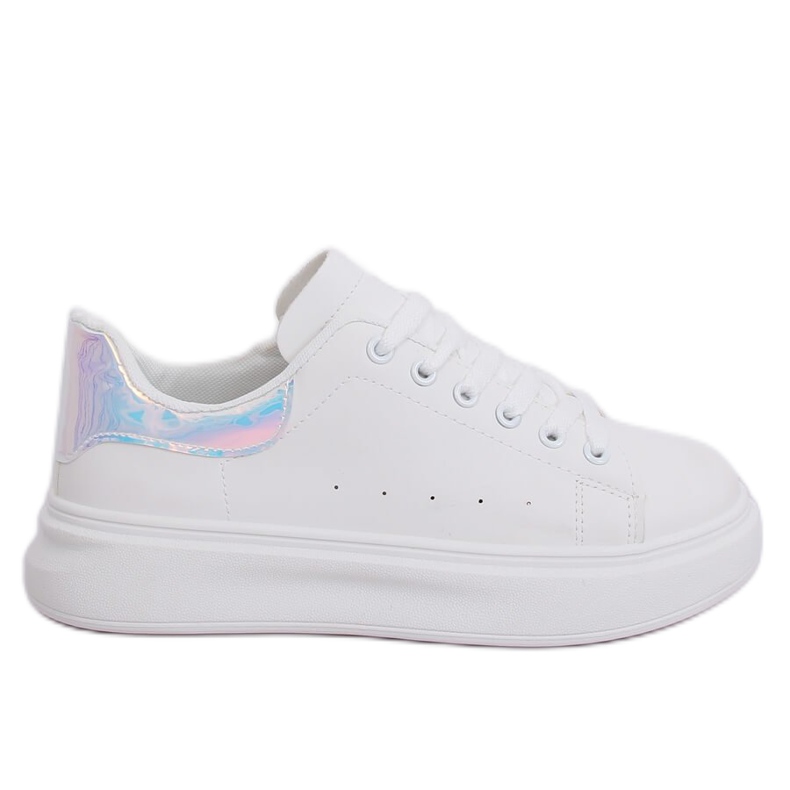 Weiße holografische Damen-Sneaker A88-63 Silber