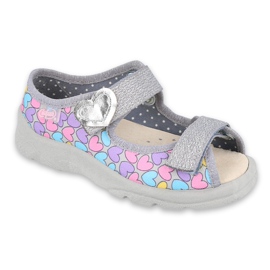 Befado Kinderschuhe 869Y135 lila rosa grau mehrfarbig