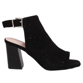 Schwarze Pumps mit offener Zehenpartie 3015 Black