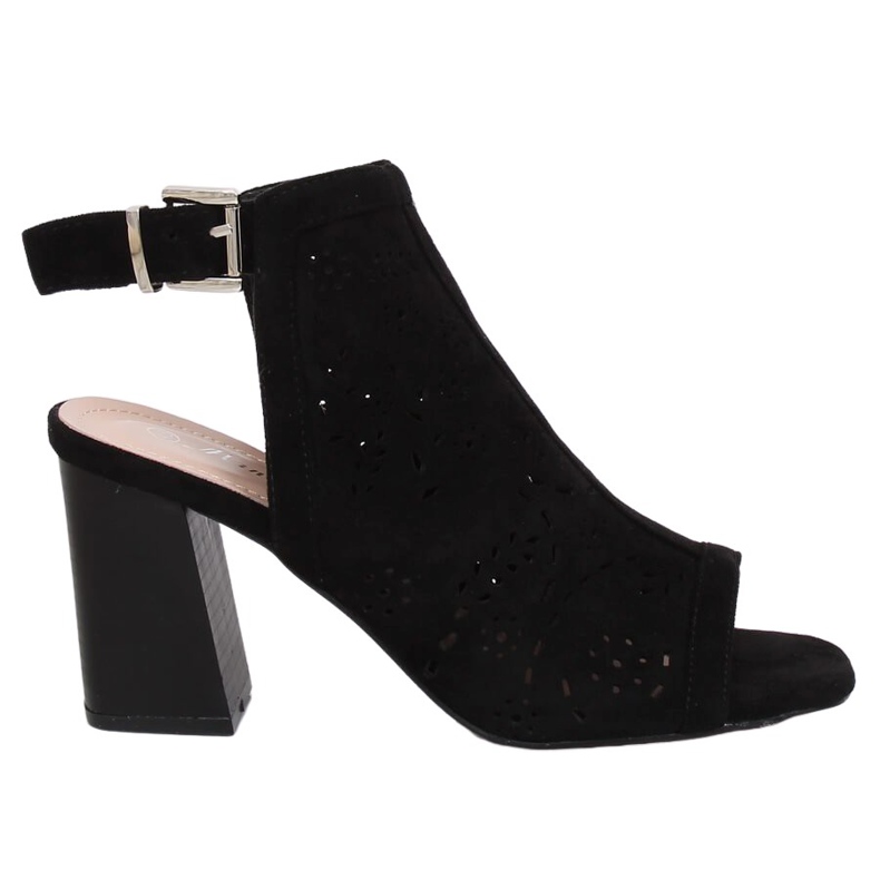 Schwarze Pumps mit offener Zehenpartie 3015 Black