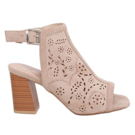 Beige Pumps mit offener Spitze 3015 Beige