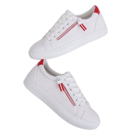 Weiße BY-231 WHITE / RED Damen-Sneaker