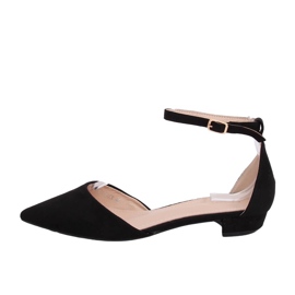 Schwarz MM-795 Schwarz geschnittene Ballerinas