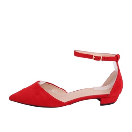 Rot geschnittene Ballerinas MM-795 Rot