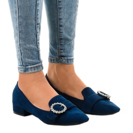 Marineblaue Wildleder High Heels L419