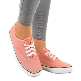 Klassische lachsfarbene Damensneaker DTS92A-36 mehrfarbig orange rosa