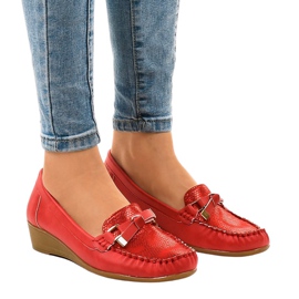 Rote matte Keilschuhe BO-303