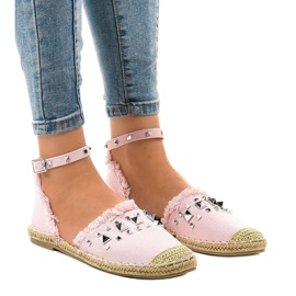 Rosa Espadrilles mit 2399 Nieten