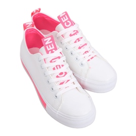 Weiße und rosafarbene Damensneaker A88-23 Fushia