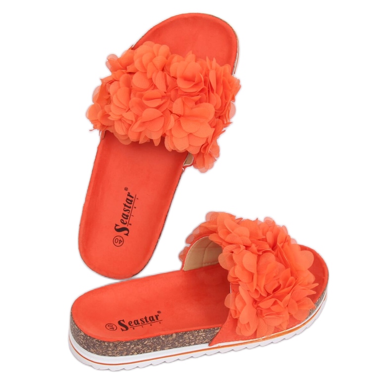 Flower Power orange BG47P Orange Hausschuhe