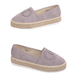 Graue Espadrilles für Damen T341P Grau