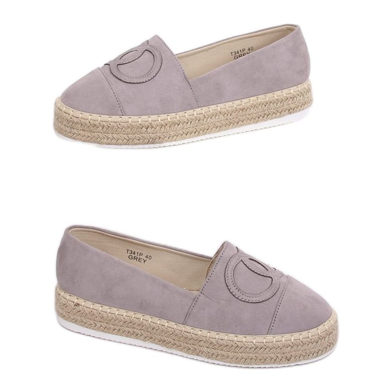 Graue Espadrilles für Damen T341P Grau