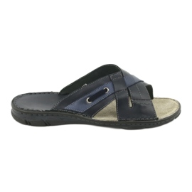 Bequeme Lederhausschuhe Naszbut 055 marineblau blau