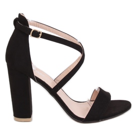 Schwarze Sandalen am Pfosten GG-88P Black