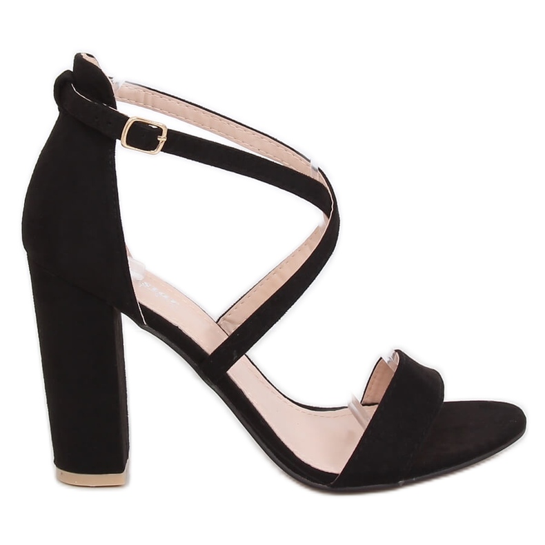 Schwarze Sandalen am Pfosten GG-88P Black