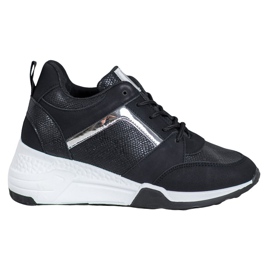 SHELOVET Keil Turnschuhe schwarz