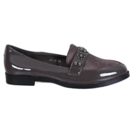 SHELOVET Lackierte Loafer grau
