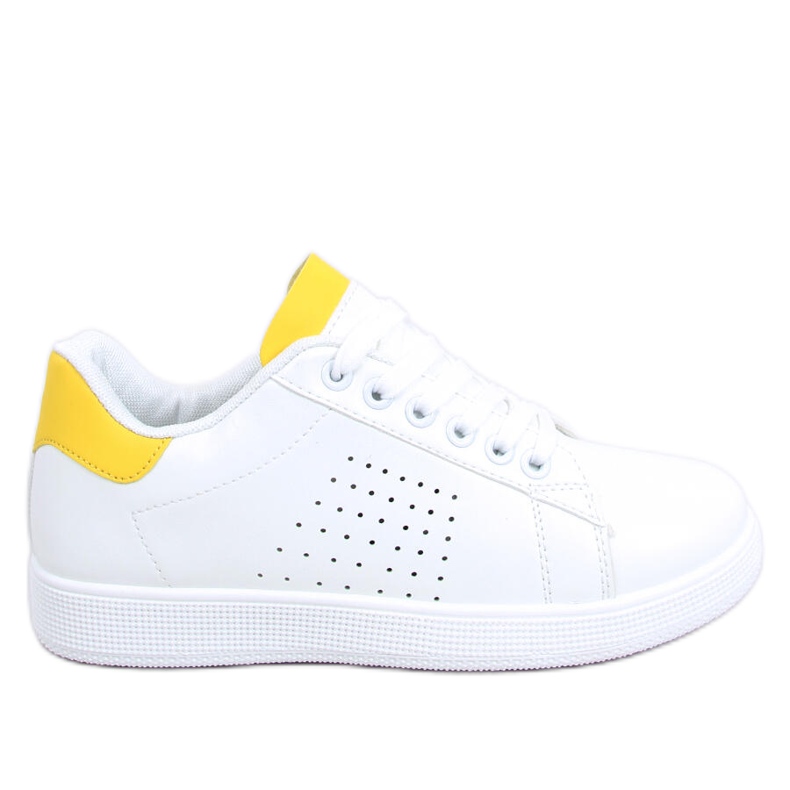 Weiße und gelbe Sneakers für Damen LV101P Gelb