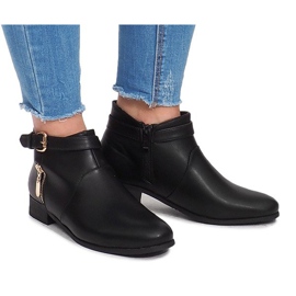 Stiefel mit Reißverschlüssen 288-89 Schwarz