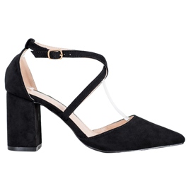 Diamantique Pumpen auf einer Säule schwarz