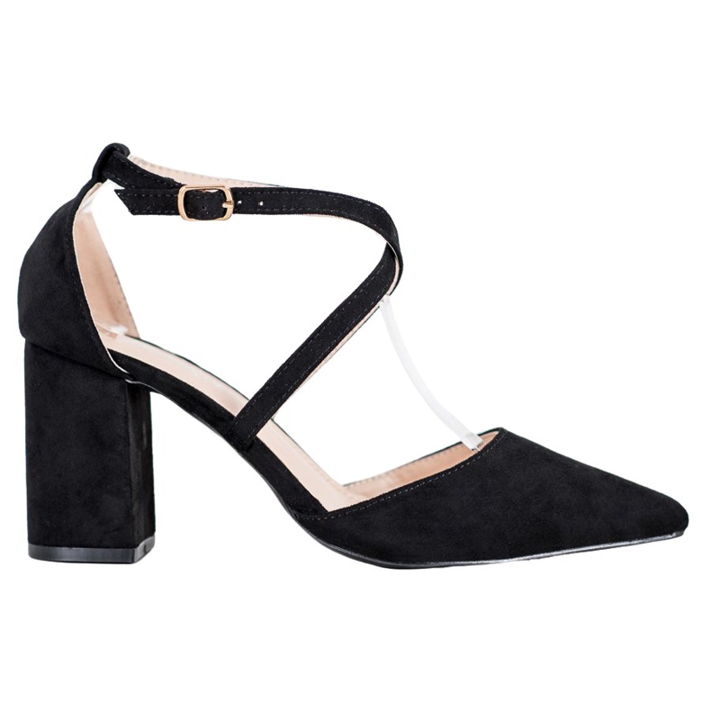 Diamantique Pumpen auf einer Säule schwarz