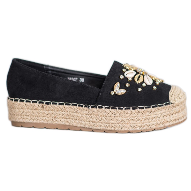 Seastar Espadrilles mit Ornamenten schwarz