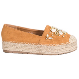 Seastar Espadrilles mit Ornamenten braun