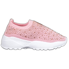Diamantique Sportschuhe mit Kristallen rosa