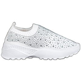 Diamantique Sportschuhe mit Kristallen weiß