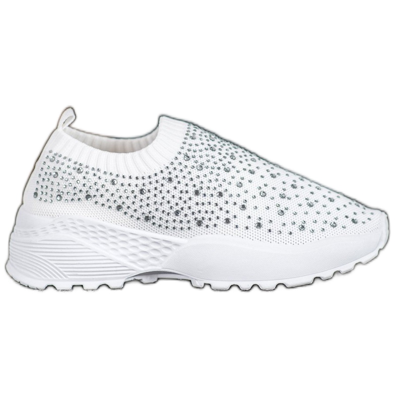 Diamantique Sportschuhe mit Kristallen weiß
