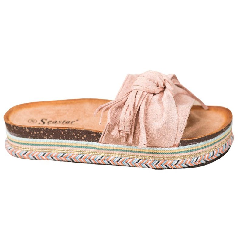 Seastar Hausschuhe mit Fransen rosa