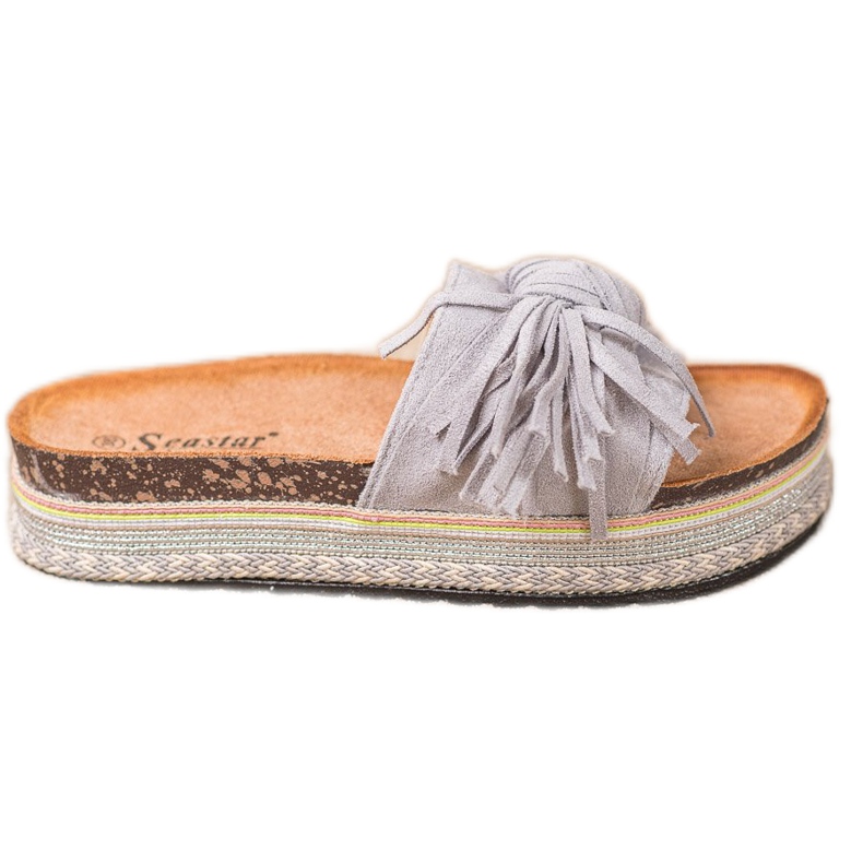 Seastar Hausschuhe mit Fransen grau