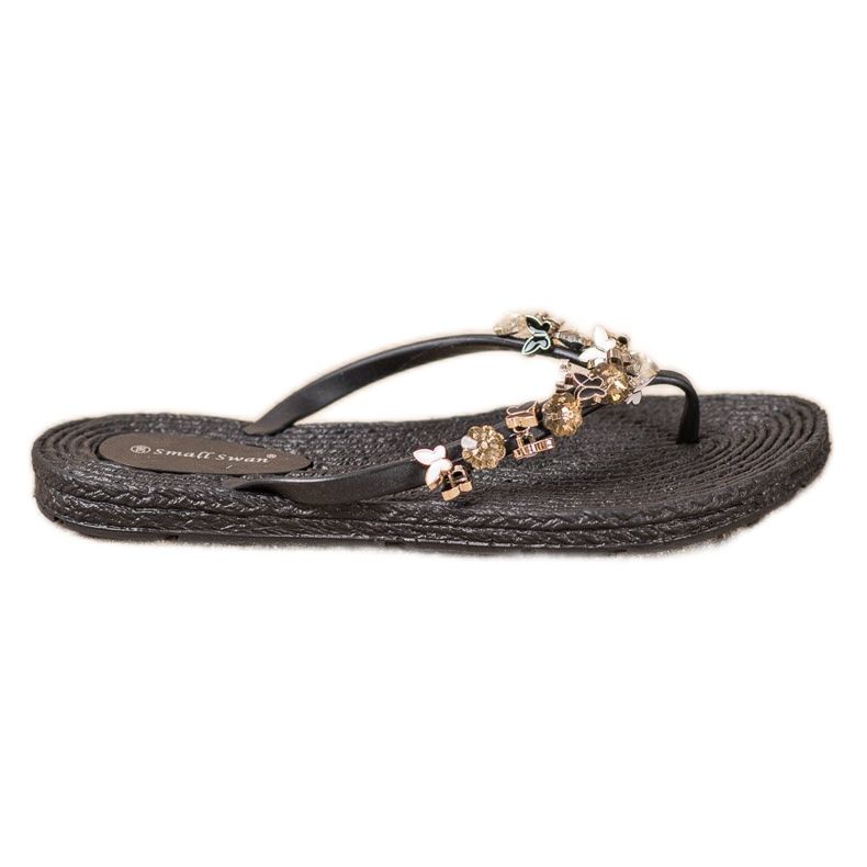 SHELOVET Flip-Flops aus Gummi mit Ornamenten schwarz