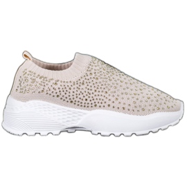 Diamantique Sportschuhe mit Kristallen braun