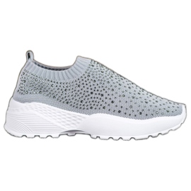 Diamantique Sportschuhe mit Kristallen grau