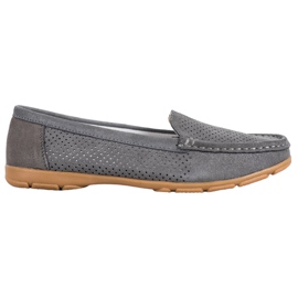 Loafer aus Leder mit VINCEZA-Glitzer grau