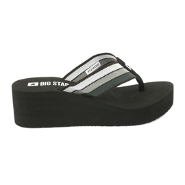 Big Star Flip-Flops auf dem Keil 274A300 schwarz grau