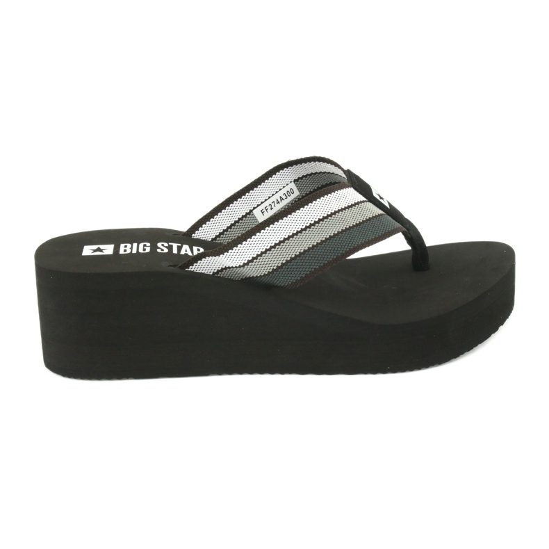 Big Star Flip-Flops auf dem Keil 274A300 schwarz grau