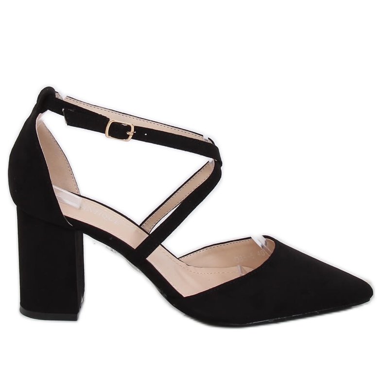 Pumps High Heels Schnitt schwarz D85-5 Schwarz