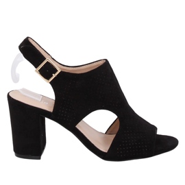 Schwarze Sandalen mit hohen Absätzen 99-33A Schwarz