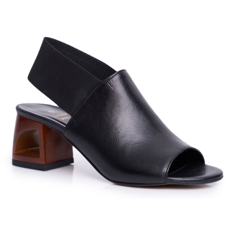 Sandalen auf einer Bar Laura Messi 1919 Leder Schwarz Grehno